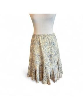 Chaps Denim light blue paisley print skirt Size: L NWOT 100% cotton #boho